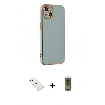 MARSİLYAN™- iPhone 14 Kılıf Yankı Serisi - Siyah Joko Magic 5D Hayalet Cam + Diamond Kamera Lens - KI