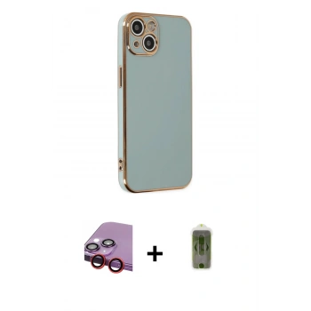 MARSİLYAN™- iPhone 14 Kılıf Yankı Serisi - Siyah Joko Magic 5D Hayalet Cam + Raze Metal Kamera Lens - KI