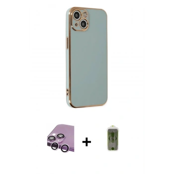 MARSİLYAN™- iPhone 14 Kılıf Yankı Serisi - Siyah Joko Magic 5D Hayalet Cam + Raze Metal Kamera Lens - MR
