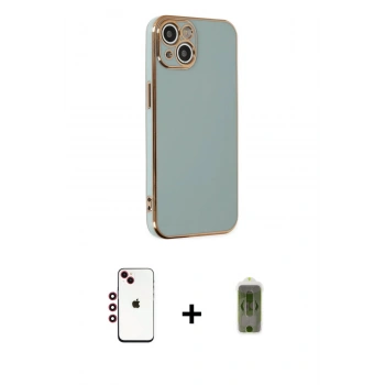 MARSİLYAN™- iPhone 14 Kılıf Yankı Serisi - Siyah Joko Magic 5D Hayalet Cam + Shine Kamera Lens - KI