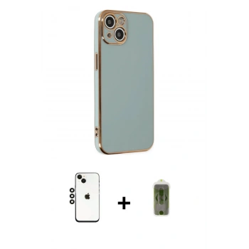 MARSİLYAN™- iPhone 14 Kılıf Yankı Serisi - Siyah Joko Magic 5D Hayalet Cam + Shine Kamera Lens - SH