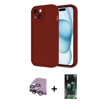 MARSİLYAN™- iPhone 14 Kılıf Yankı Yansıma Özel Seri - Şeffaf 360 Full Body Arka Koruyucu + Raze Metal Kamera Lens - MR