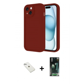 MARSİLYAN™- iPhone 14 Kılıf Yankı Yansıma Özel Seri - Şeffaf 360 Full Body Arka Koruyucu + Diamond Kamera Lens - SABE