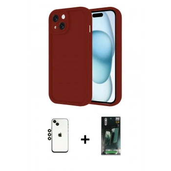 MARSİLYAN™- iPhone 14 Kılıf Yankı Yansıma Özel Seri - Şeffaf 360 Full Body Arka Koruyucu + Shine Kamera Lens - SH