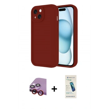 MARSİLYAN™- iPhone 14 Kılıf Yankı Yansıma Özel Seri - Şeffaf Pasifik Cam Ekran Koruyucu + Raze Metal Kamera Lens - KI