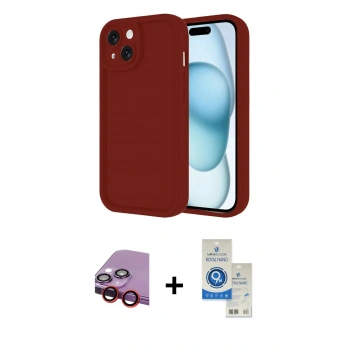 MARSİLYAN™- iPhone 14 Kılıf Yankı Yansıma Özel Seri - Şeffaf Royal Nano Ekran Koruyucu + Raze Metal Kamera Lens - KI