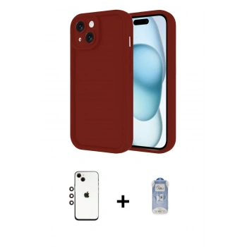 MARSİLYAN™- iPhone 14 Kılıf Yankı Yansıma Özel Seri - Siyah Joko Magic 5D Cam + Shine Kamera Lens - GI