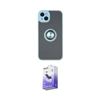 MARSİLYAN™- iPhone 14 Kılıf Yörünge Çizgi - Siyah Bilvis 5in1 5D Magic Hayalet Cam Ekran Koruyucu