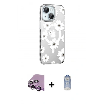 MARSİLYAN™- iPhone 14 Kılıf Yörünge Işık Prime - Siyah Joko Magic 5D Cam + Raze Metal Kamera Lens - MR