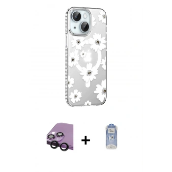 MARSİLYAN™- iPhone 14 Kılıf Yörünge Işık Prime - Siyah Joko Magic 5D Cam + Raze Metal Kamera Lens - SH