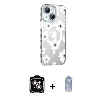 MARSİLYAN™- iPhone 14 Kılıf Yörünge Işık Prime - Siyah Joko Magic 5D Cam + PVD Metal Kamera Lens - TU