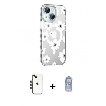 MARSİLYAN™- iPhone 14 Kılıf Yörünge Işık Prime - Siyah Joko Magic 5D Cam + Shine Kamera Lens - YL