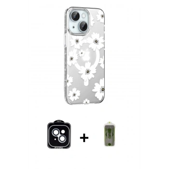 MARSİLYAN™- iPhone 14 Kılıf Yörünge Işık Prime - Siyah Joko Magic 5D Hayalet Cam + PVD Metal Kamera Lens - MI