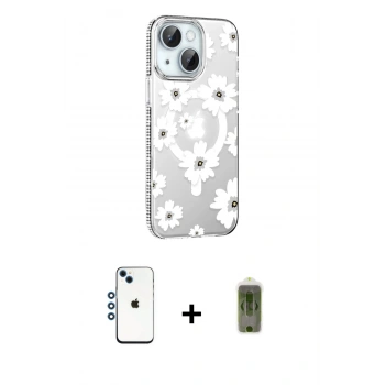 MARSİLYAN™- iPhone 14 Kılıf Yörünge Işık Prime - Siyah Joko Magic 5D Hayalet Cam + Shine Kamera Lens - MI
