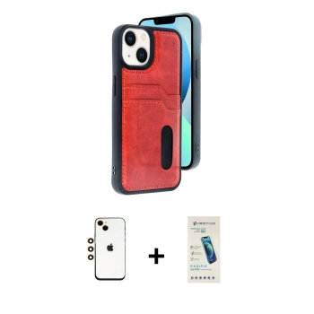 MARSİLYAN™- iPhone 14 Kılıf Yörünge Işık Serisi - Şeffaf Pasifik Cam Ekran Koruyucu + Shine Kamera Lens - GD