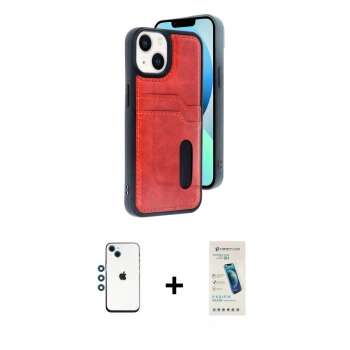 MARSİLYAN™- iPhone 14 Kılıf Yörünge Işık Serisi - Şeffaf Pasifik Cam Ekran Koruyucu + Shine Kamera Lens - MI
