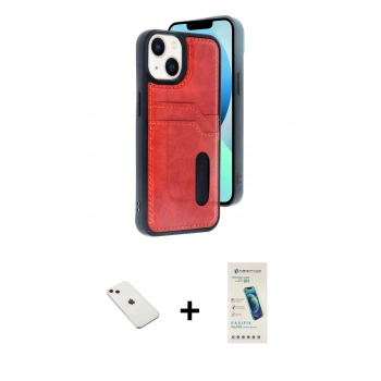 MARSİLYAN™- iPhone 14 Kılıf Yörünge Işık Serisi - Şeffaf Pasifik Cam Ekran Koruyucu + Diamond Kamera Lens - PE