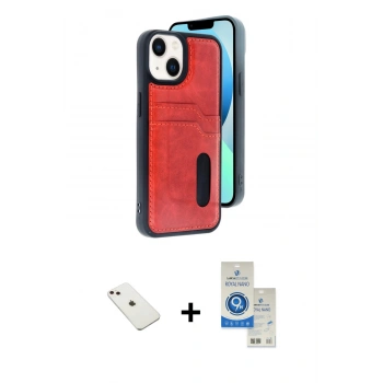 MARSİLYAN™- iPhone 14 Kılıf Yörünge Işık Serisi - Şeffaf Royal Nano Ekran Koruyucu + Diamond Kamera Lens - PE