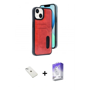 MARSİLYAN™- iPhone 14 Kılıf Yörünge Işık Serisi - Siyah Bilvis 5in1 3D Magic Cam Ekran Koruyucu + Diamond Kamera Lens - SABE