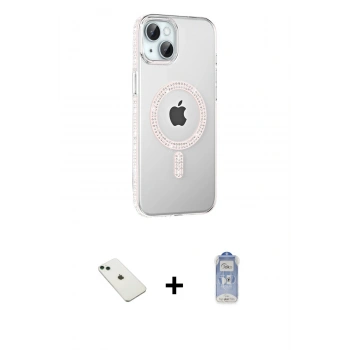 MARSİLYAN™- iPhone 14 Kılıf Yörünge Koleksiyonu - Siyah Joko Magic 5D Cam + Diamond Kamera Lens - YL