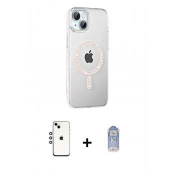 MARSİLYAN™- iPhone 14 Kılıf Yörünge Koleksiyonu - Siyah Joko Magic 5D Cam + Shine Kamera Lens - GS