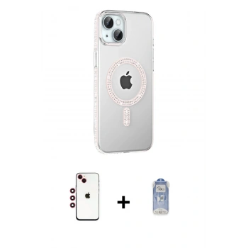 MARSİLYAN™- iPhone 14 Kılıf Yörünge Koleksiyonu - Siyah Joko Magic 5D Cam + Shine Kamera Lens - KI