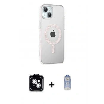 MARSİLYAN™- iPhone 14 Kılıf Yörünge Koleksiyonu - Siyah Joko Magic 5D Cam + PVD Metal Kamera Lens - GS