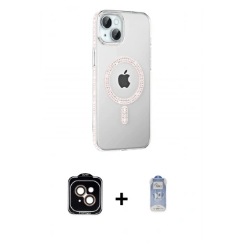 MARSİLYAN™- iPhone 14 Kılıf Yörünge Koleksiyonu - Siyah Joko Magic 5D Cam + PVD Metal Kamera Lens - TU