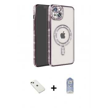 MARSİLYAN™- iPhone 14 Kılıf Zirve Doku Prime - Siyah Joko Magic 5D Cam + Diamond Kamera Lens - YL