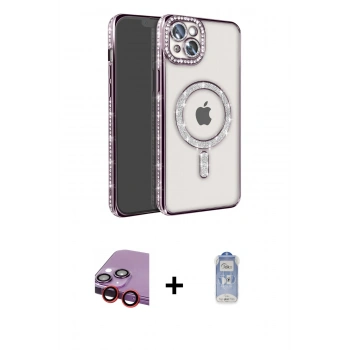 MARSİLYAN™- iPhone 14 Kılıf Zirve Doku Prime - Siyah Joko Magic 5D Cam + Raze Metal Kamera Lens - KI