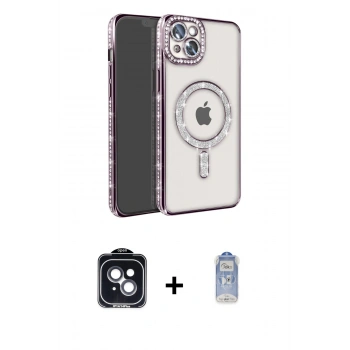 MARSİLYAN™- iPhone 14 Kılıf Zirve Doku Prime - Siyah Joko Magic 5D Cam + PVD Metal Kamera Lens - SH