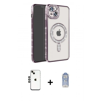 MARSİLYAN™- iPhone 14 Kılıf Zirve Doku Prime - Siyah Joko Magic 5D Cam + Shine Kamera Lens - SH