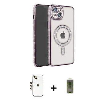 MARSİLYAN™- iPhone 14 Kılıf Zirve Doku Prime - Siyah Joko Magic 5D Hayalet Cam + Shine Kamera Lens - GD