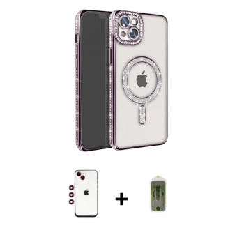 MARSİLYAN™- iPhone 14 Kılıf Zirve Doku Prime - Siyah Joko Magic 5D Hayalet Cam + Shine Kamera Lens - KI