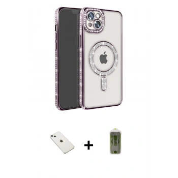 MARSİLYAN™- iPhone 14 Kılıf Zirve Doku Prime - Siyah Joko Magic 5D Hayalet Cam + Diamond Kamera Lens - SABE
