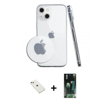 MARSİLYAN™- iPhone 14 Kılıf Zirve Doku - Şeffaf 360 Full Body Arka Koruyucu + Diamond Kamera Lens - PE
