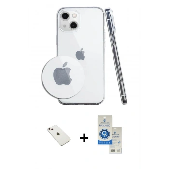 MARSİLYAN™- iPhone 14 Kılıf Zirve Doku - Şeffaf Royal Nano Ekran Koruyucu + Diamond Kamera Lens - PE