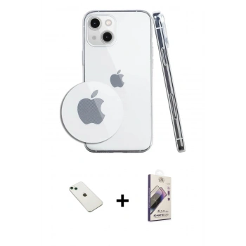 MARSİLYAN™- iPhone 14 Kılıf Zirve Doku - Siyah Bilvis 3D Mat Cam Ekran Koruyucu + Diamond Kamera Lens - YL