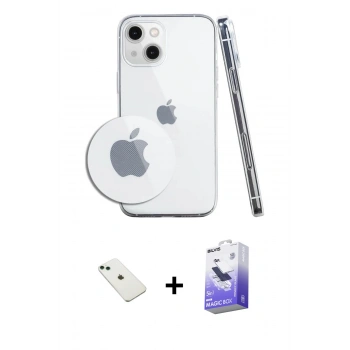 MARSİLYAN™- iPhone 14 Kılıf Zirve Doku - Siyah Bilvis 5in1 5D Magic Hayalet Cam Ekran Koruyucu + Diamond Kamera Lens - YL