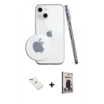 MARSİLYAN™- iPhone 14 Kılıf Zirve Doku - Siyah Bilvis Hayalet Cam Ekran Koruyucu + Diamond Kamera Lens - KI