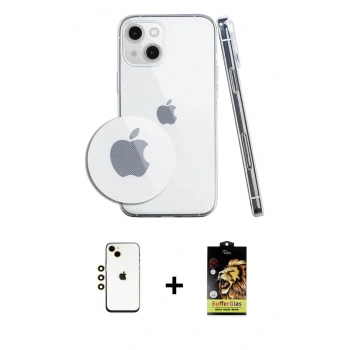 MARSİLYAN™- iPhone 14 Kılıf Zirve Doku - Siyah Buffer Cam Ekran Koruyucu + Shine Kamera Lens - GD