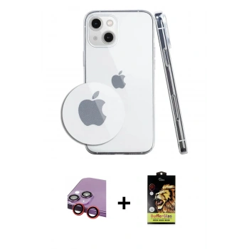 MARSİLYAN™- iPhone 14 Kılıf Zirve Doku - Siyah Buffer Cam Ekran Koruyucu + Raze Metal Kamera Lens - KI