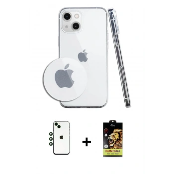 MARSİLYAN™- iPhone 14 Kılıf Zirve Doku - Siyah Buffer Cam Ekran Koruyucu + Shine Kamera Lens - YL