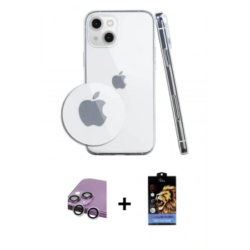 MARSİLYAN™- iPhone 14 Kılıf Zirve Doku - Siyah Buffer Hayalet Cam Ekran Koruyucu + Raze Metal Kamera Lens - GS