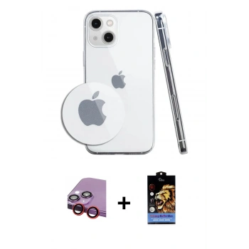 MARSİLYAN™- iPhone 14 Kılıf Zirve Doku - Siyah Buffer Hayalet Cam Ekran Koruyucu + Raze Metal Kamera Lens - KI