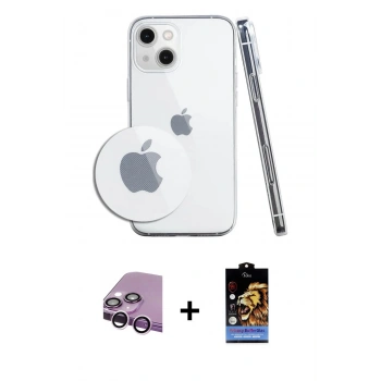 MARSİLYAN™- iPhone 14 Kılıf Zirve Doku - Siyah Buffer Hayalet Cam Ekran Koruyucu + Raze Metal Kamera Lens - MR