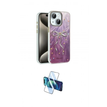 MARSİLYAN™- iPhone 14 Kılıf Zirve Modern Prime - Siyah 3D Antistatik Cam Ekran Koruyucu