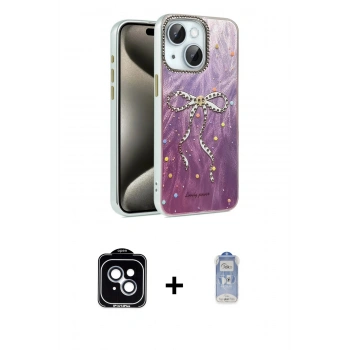 MARSİLYAN™- iPhone 14 Kılıf Zirve Modern Prime - Siyah Joko Magic 5D Cam + PVD Metal Kamera Lens - MI