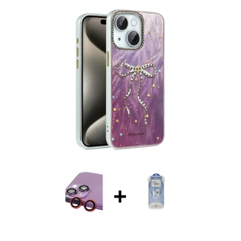 MARSİLYAN™- iPhone 14 Kılıf Zirve Modern Prime - Siyah Joko Magic 5D Cam + Raze Metal Kamera Lens - KI