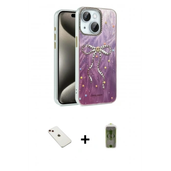 MARSİLYAN™- iPhone 14 Kılıf Zirve Modern Prime - Siyah Joko Magic 5D Hayalet Cam + Diamond Kamera Lens - KI